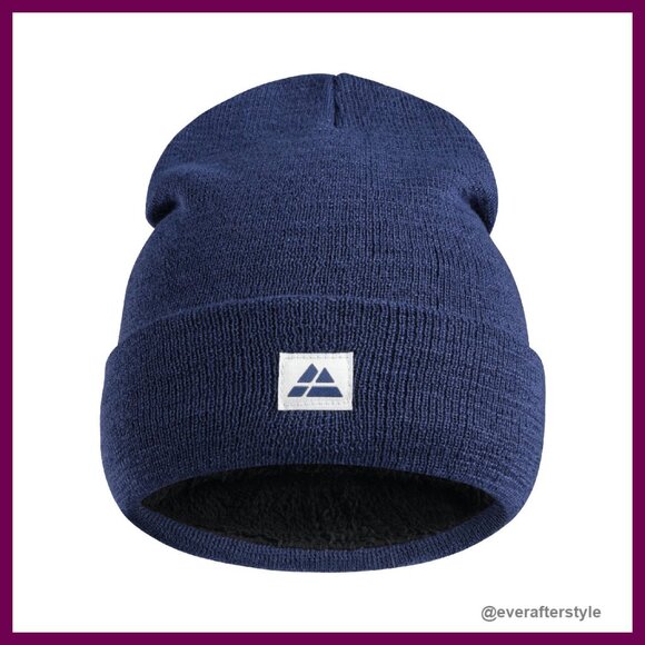 Polar Fleece Lined Beanie Unisex Recycled Warm Winter Essential Classic